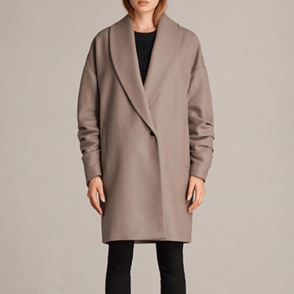 All Saints Tan Overcoat - Picture 4 of 5